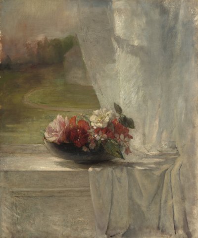 Fleurs sur un rebord de fenêtre, vers 1861 - John La Farge or Lafarge